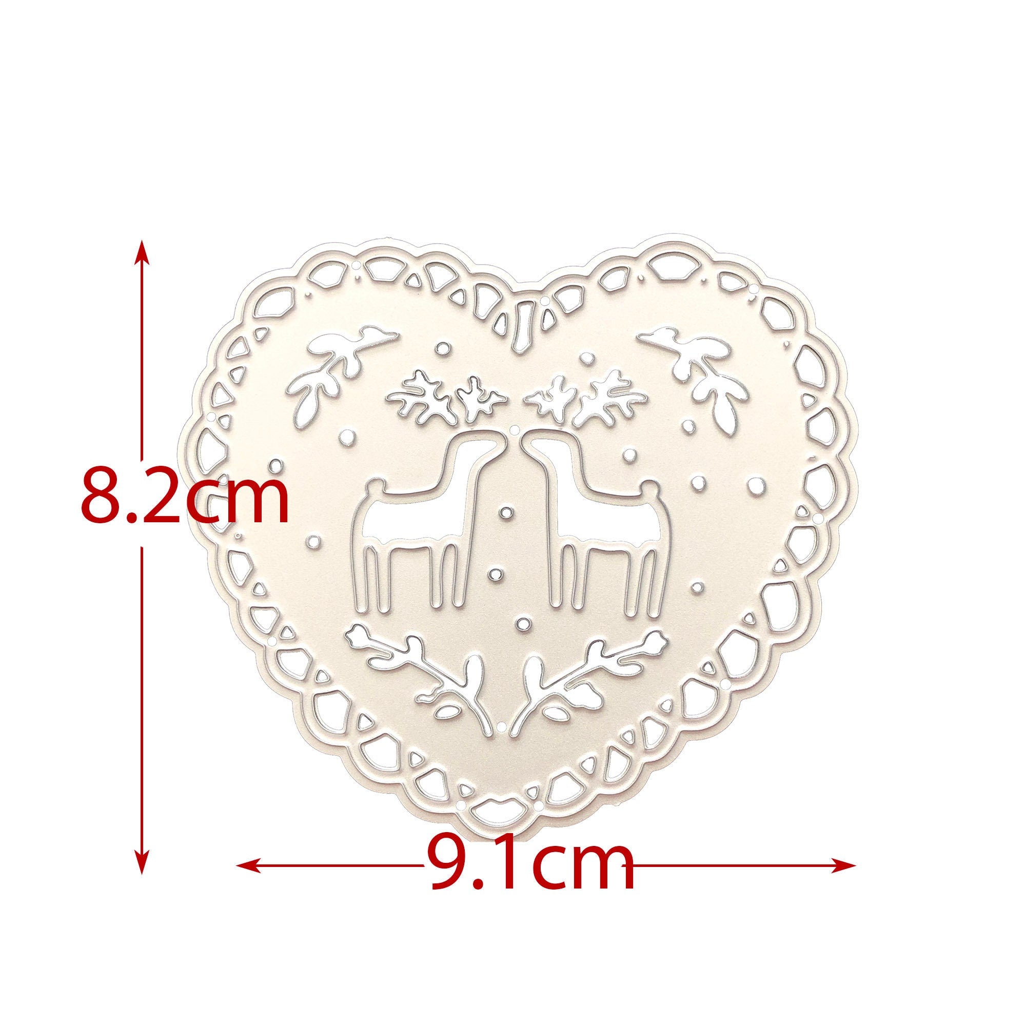 Heart Reindeer Metal Cutting Die for Christmas Cards