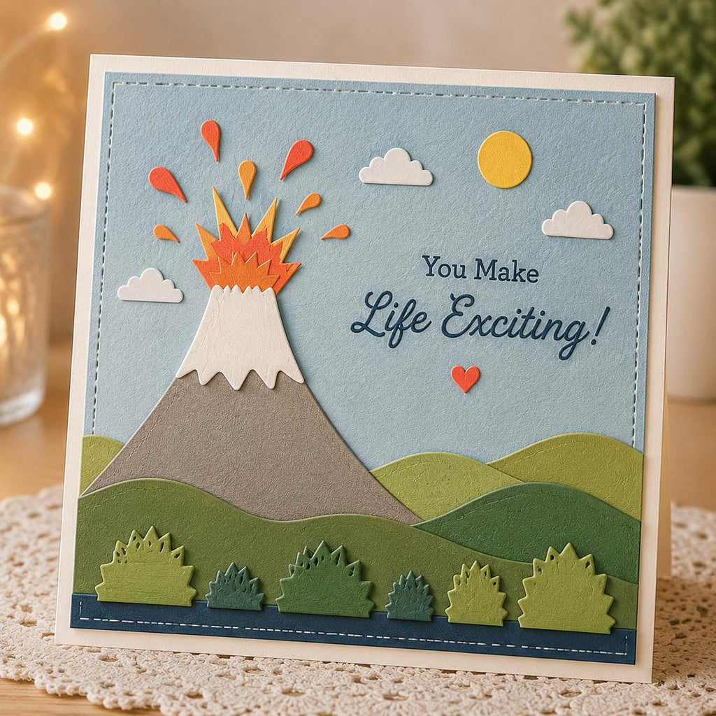 Snow Mountain Sunrise Metal Die, Scrapbooking Card Making