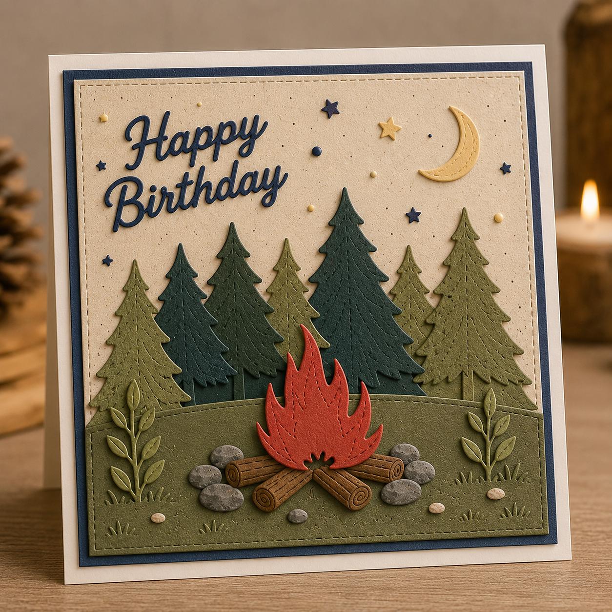 Fire Flame Metal Cutting Die, Flame Stencil for Card Making