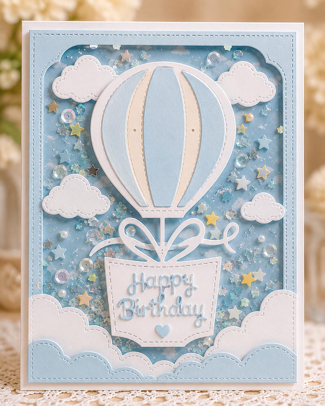 Hot Air Balloon Birthday Metal Cutting Die for Cards