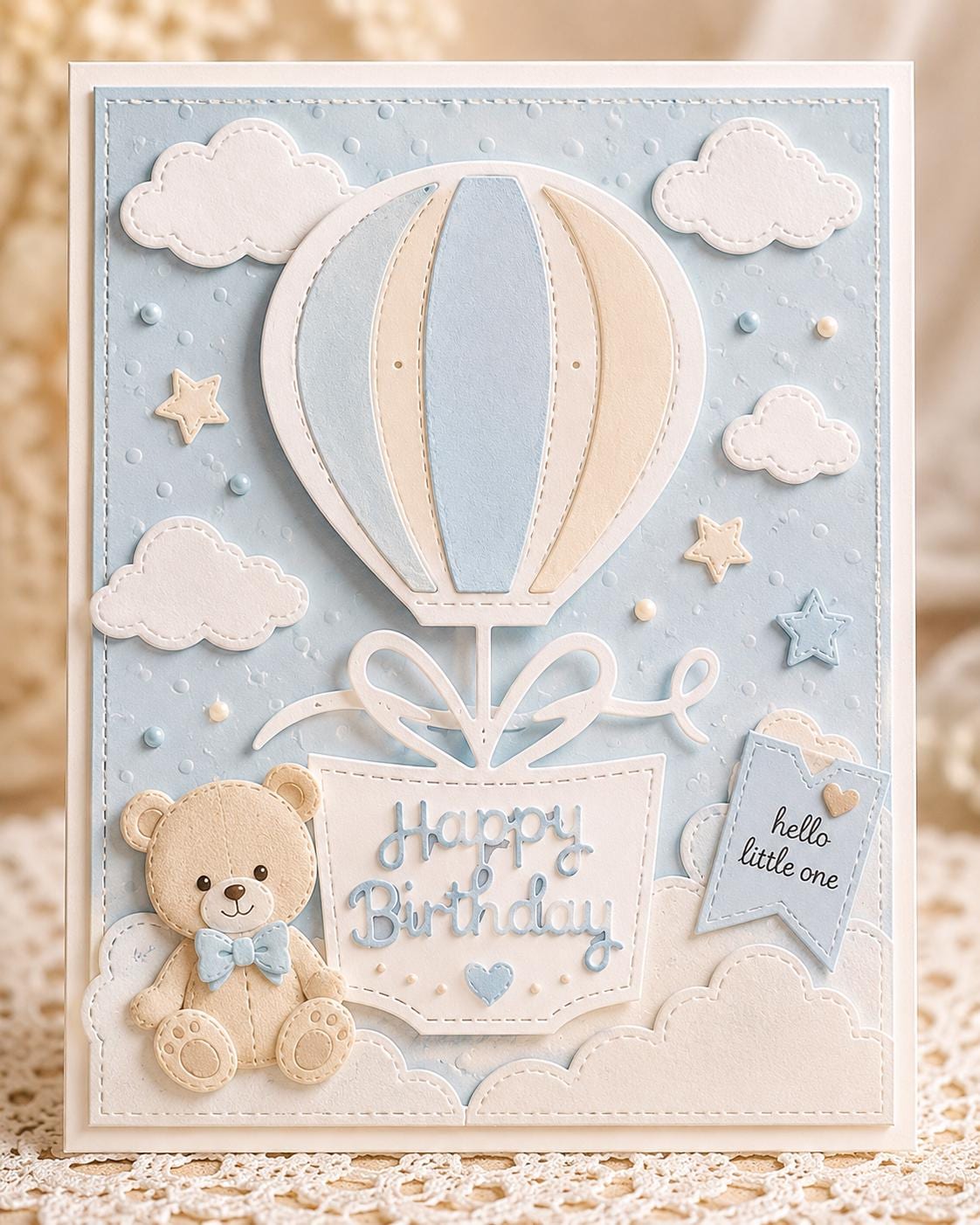 Hot Air Balloon Birthday Metal Cutting Die for Cards