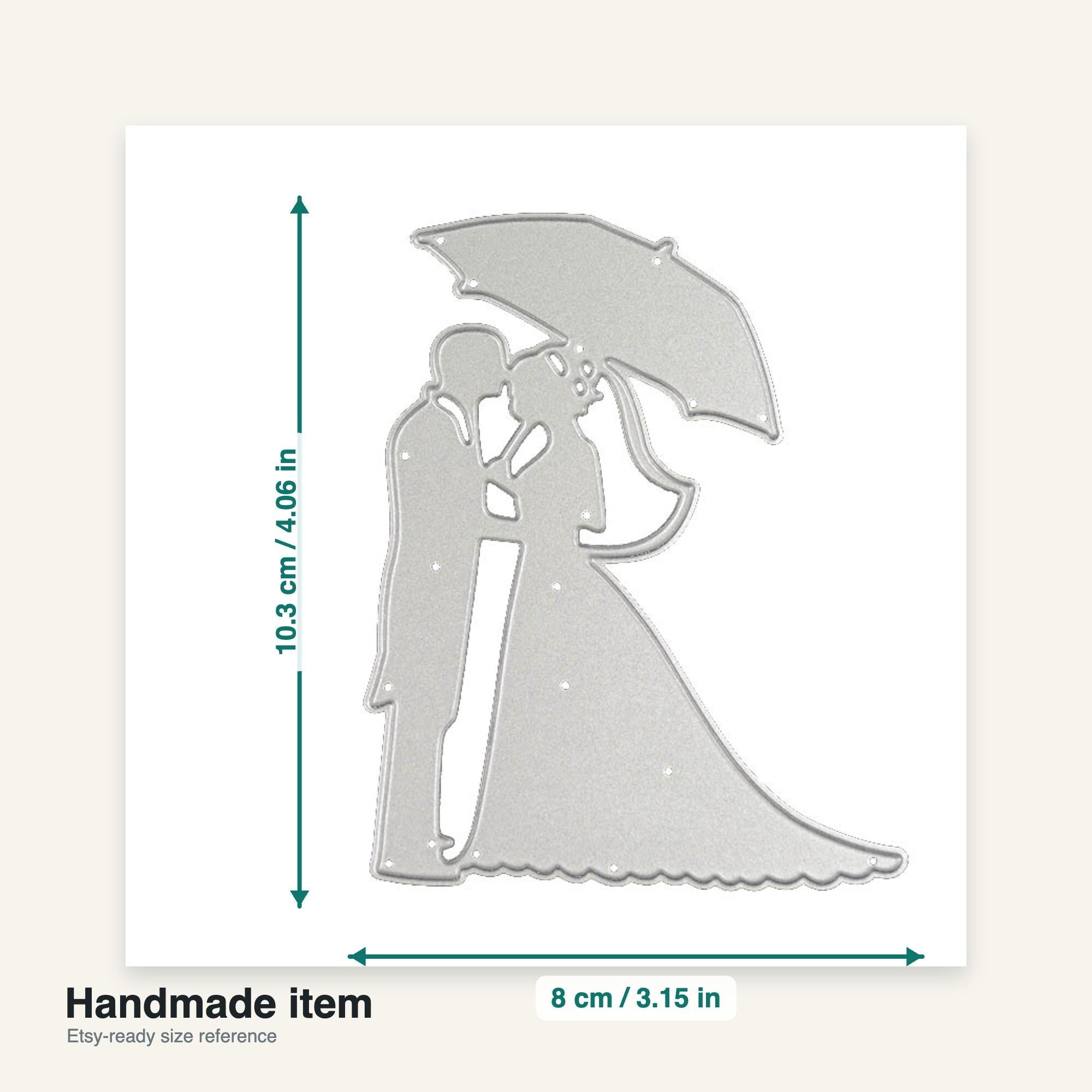 Wedding Couple Metal Cutting Die, Card Making Stencil