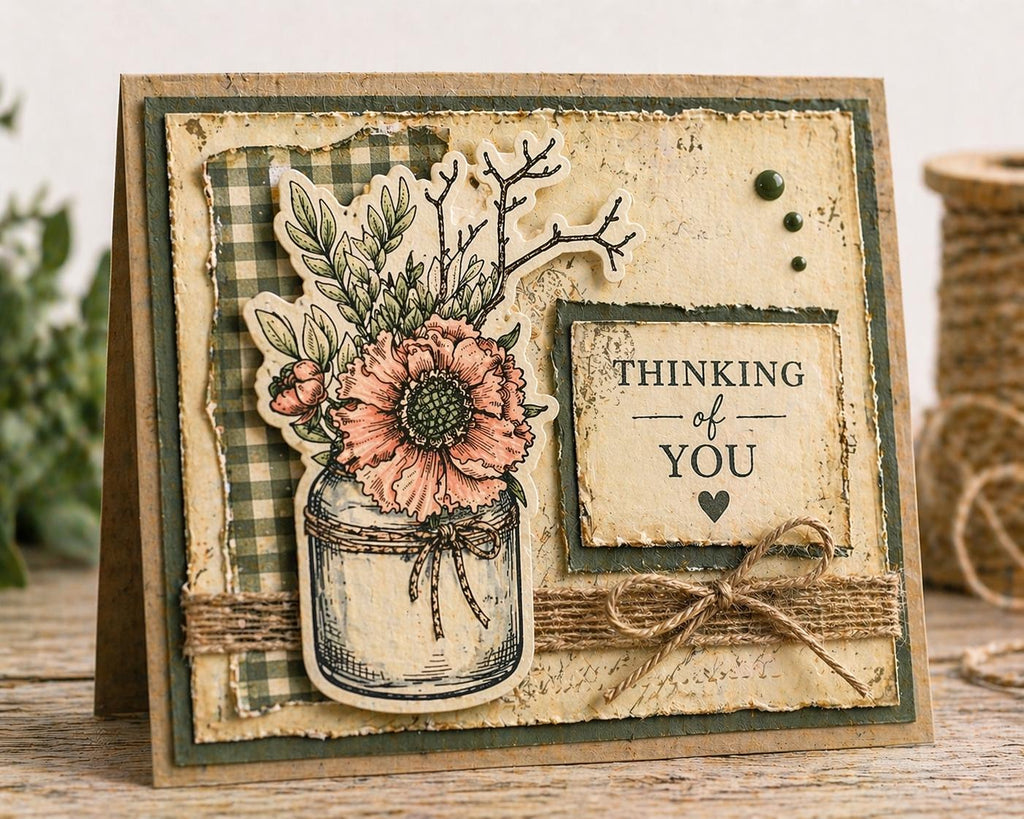 Wildflower Bottles Silicone Stamp: DIY Scrapbooking, Card Making