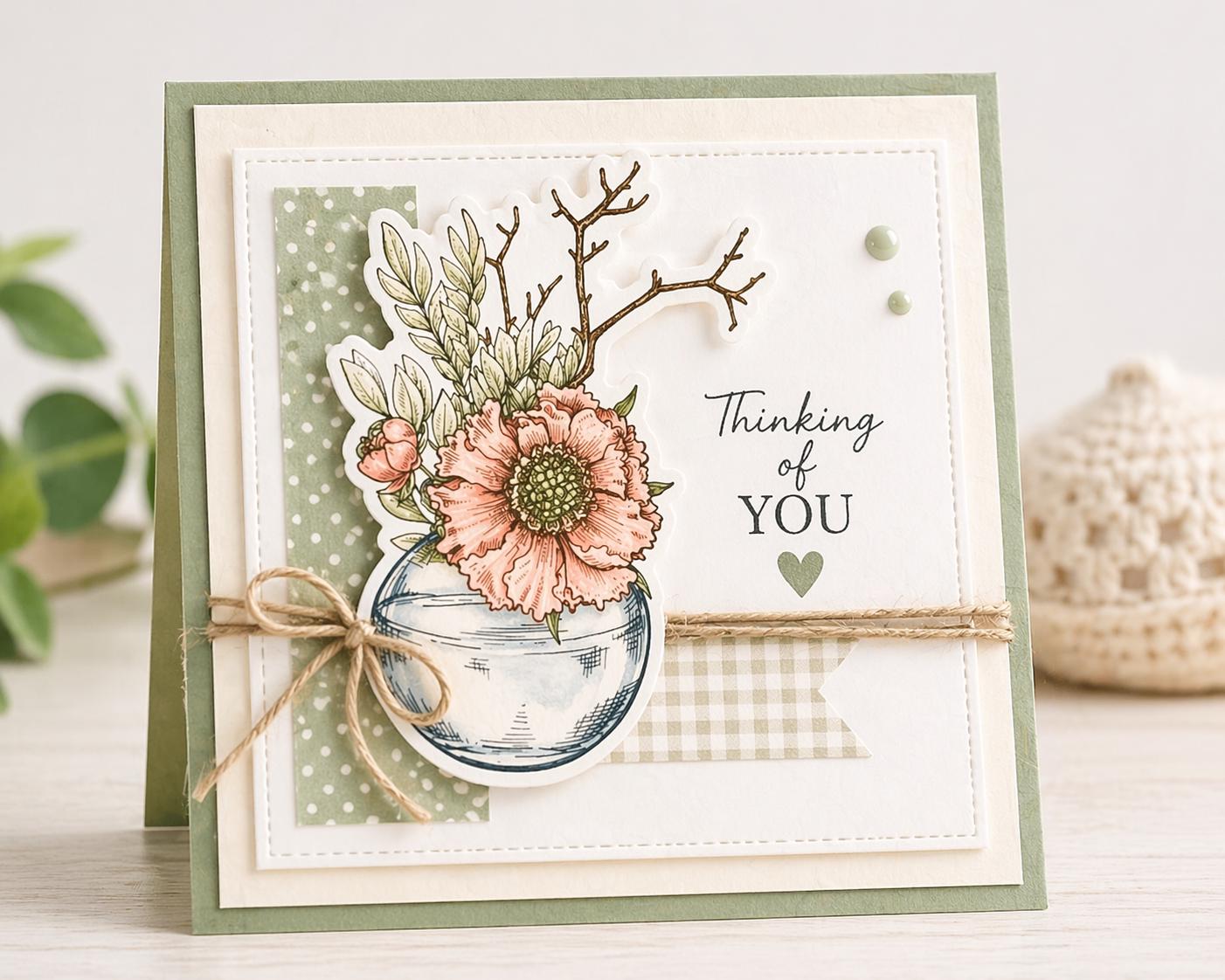 Wildflower Bottles Silicone Stamp: DIY Scrapbooking, Card Making
