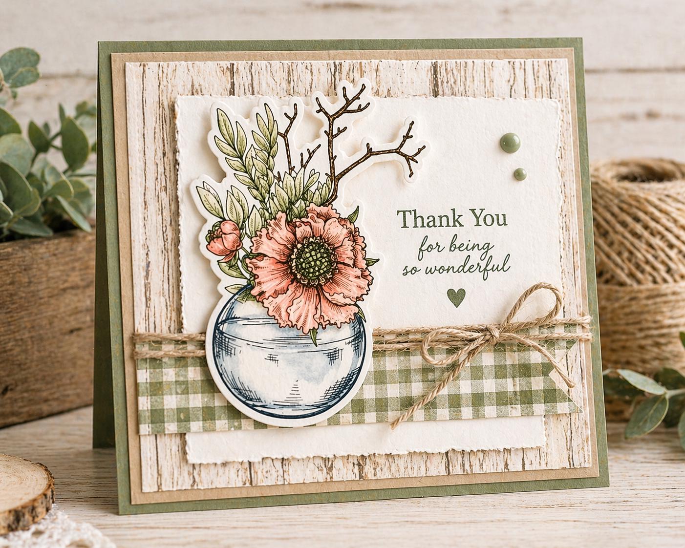 Wildflower Bottles Silicone Stamp: DIY Scrapbooking, Card Making