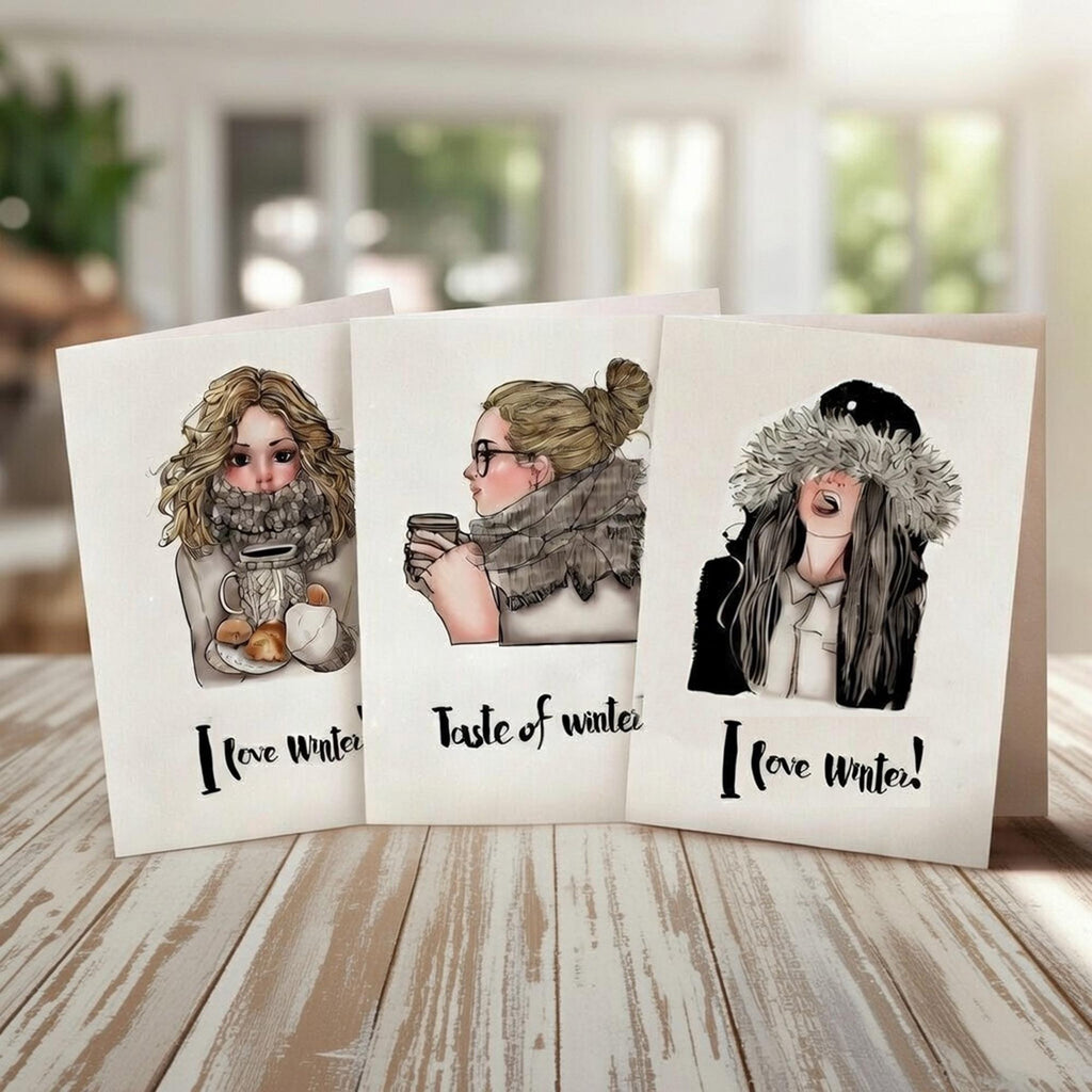 Winter Girl Clear Stamp | Card Making, Scrapbooking (14x14cm)