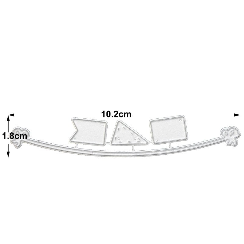 Flag Banner Metal Cutting Dies, Party Bunting Stencils for Cards