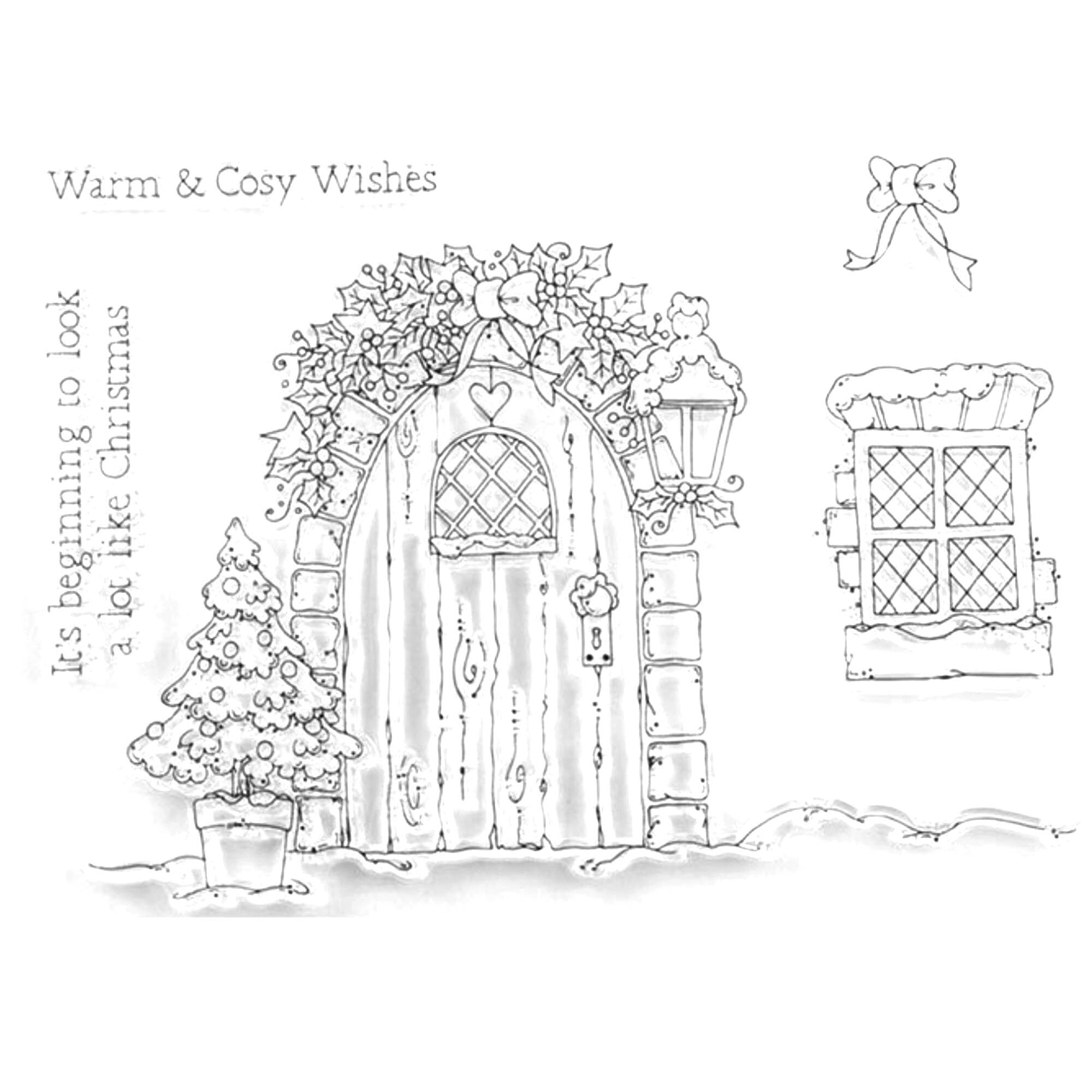 Christmas Door Clear Stamp, Candy Cane Silicone Stamp for Cards