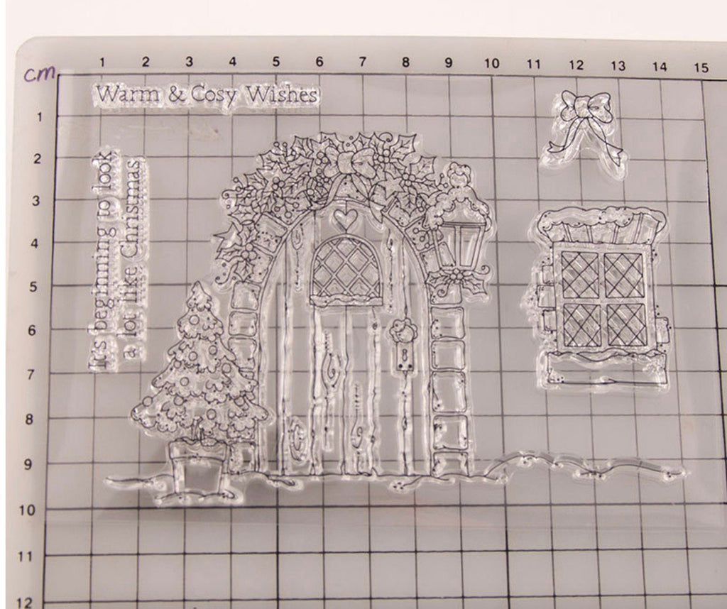 Christmas Door Clear Stamp, Candy Cane Silicone Stamp for Cards