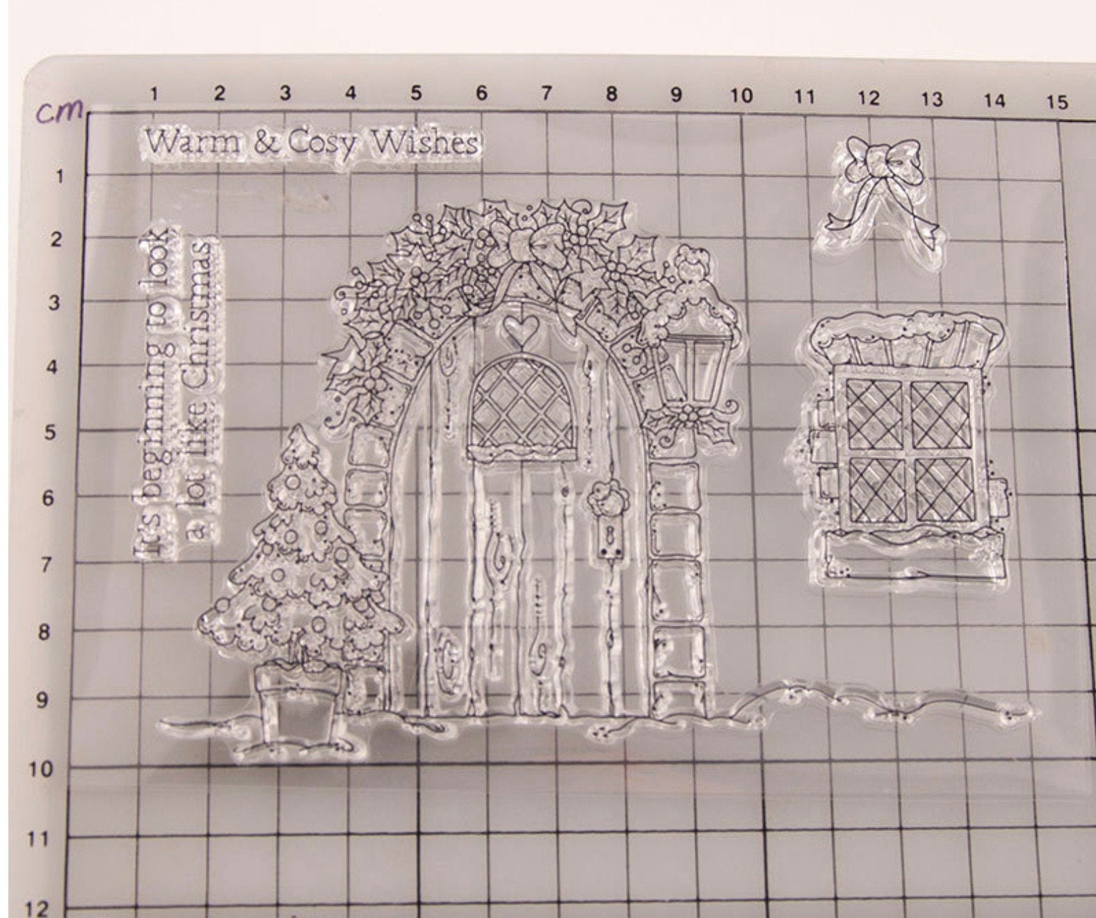 Christmas Door Clear Stamp, Candy Cane Silicone Stamp for Cards