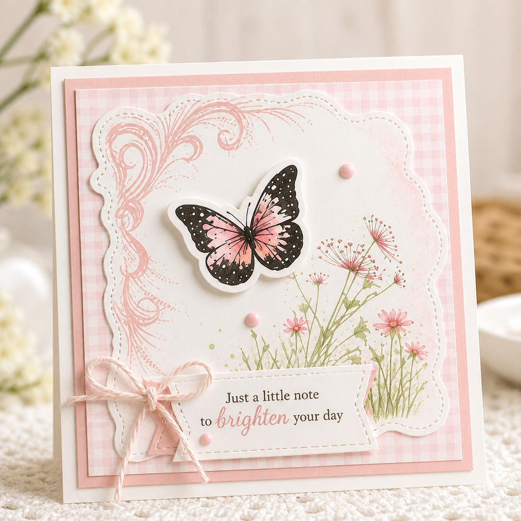 Butterfly & Grass Clear Silicone Stamp for Scrapbooking and Card Making, 15x18cm