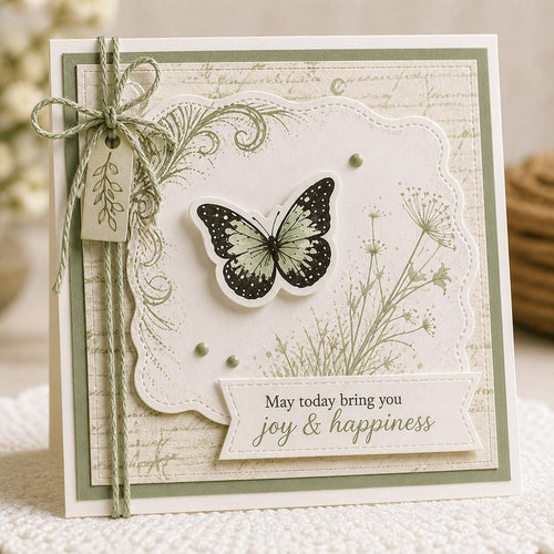 Butterfly & Grass Clear Silicone Stamp for Scrapbooking and Card Making, 15x18cm