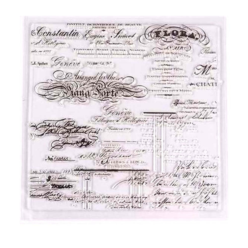 Newspaper Print Clear Silicone Stamp for Scrapbooking and DIY Crafts 14x14cm