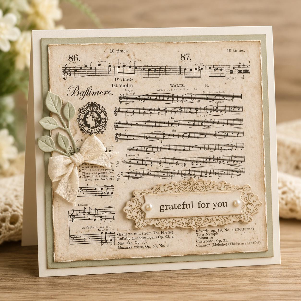Music Note Silicone Stamp, DIY Scrapbooking (14x14cm)