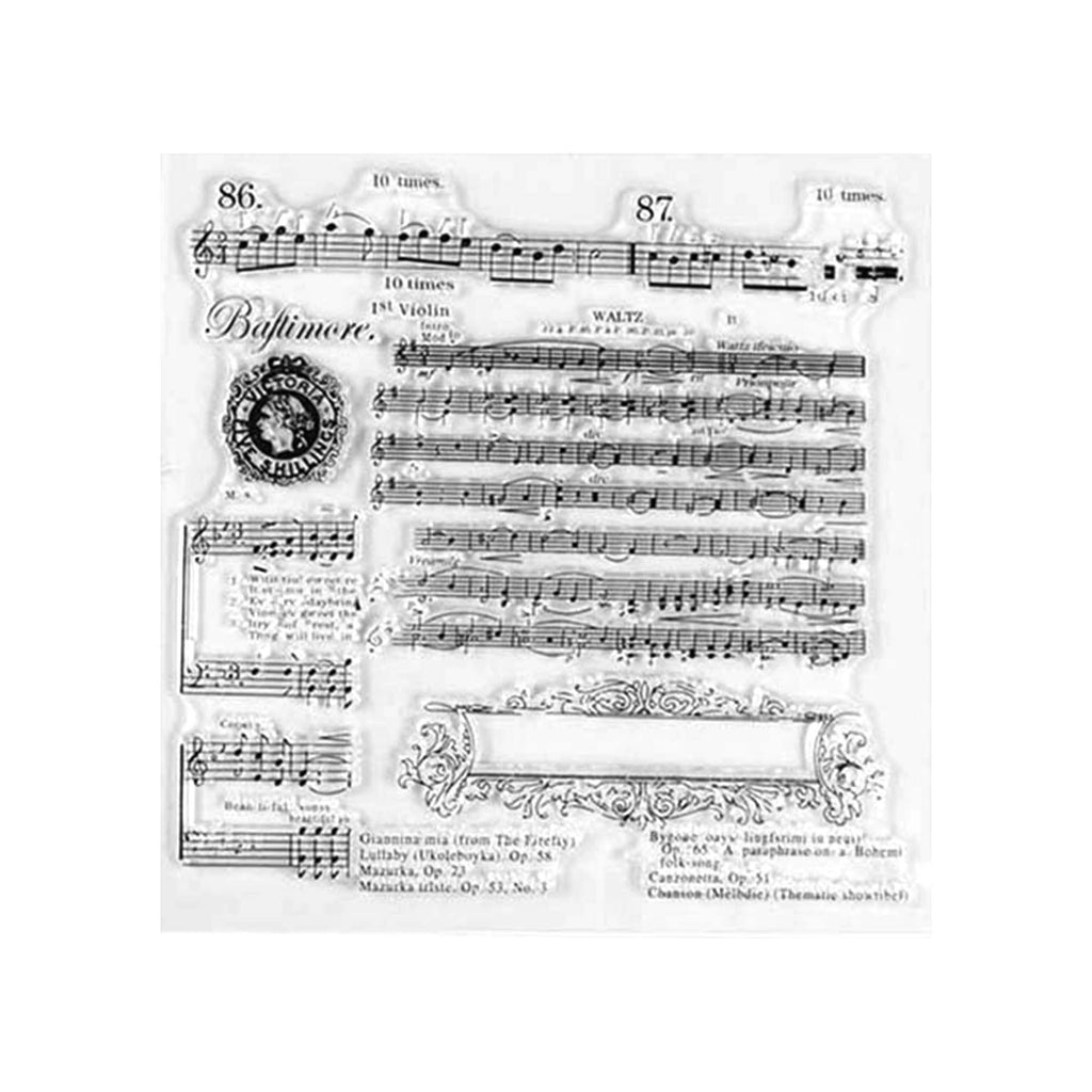 Music Note Silicone Stamp, DIY Scrapbooking (14x14cm)
