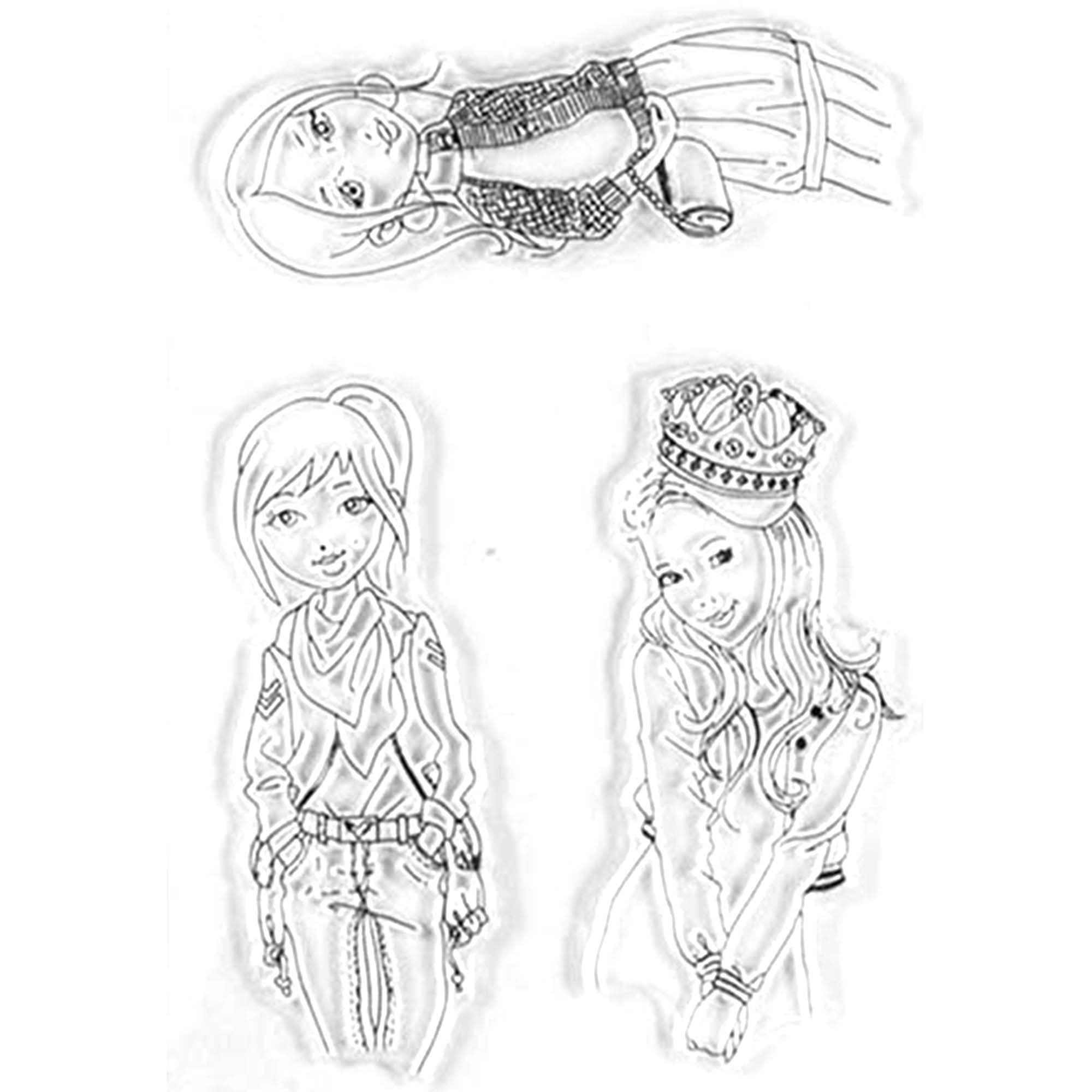 Girl Clear Silicone Stamp Set, Scrapbooking Craft (11x16cm)