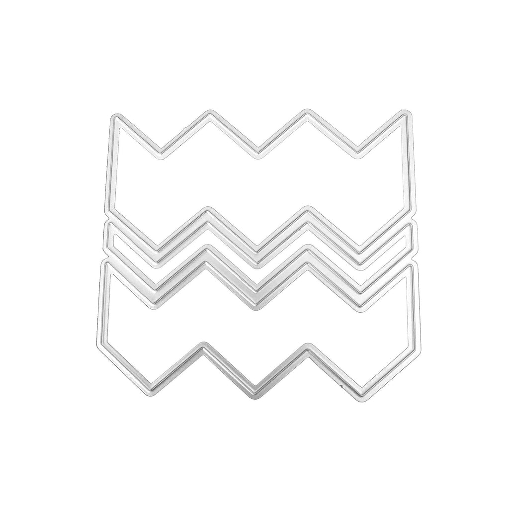 3 Layer Wave Background Metal Cutting Dies for Cards