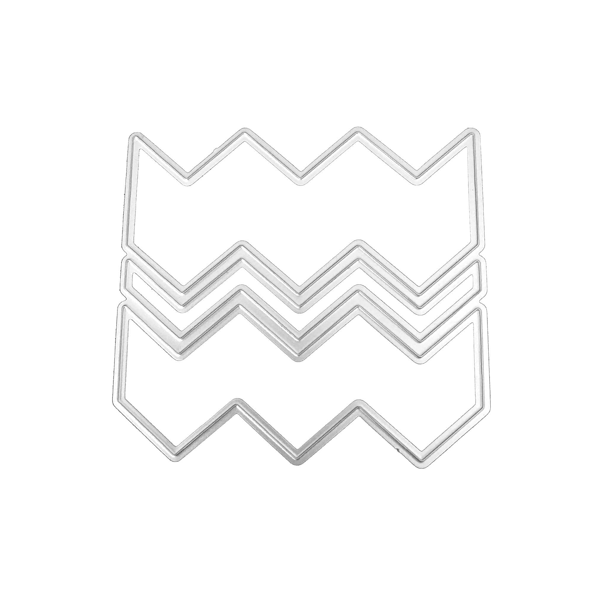 3 Layer Wave Background Metal Cutting Dies for Cards