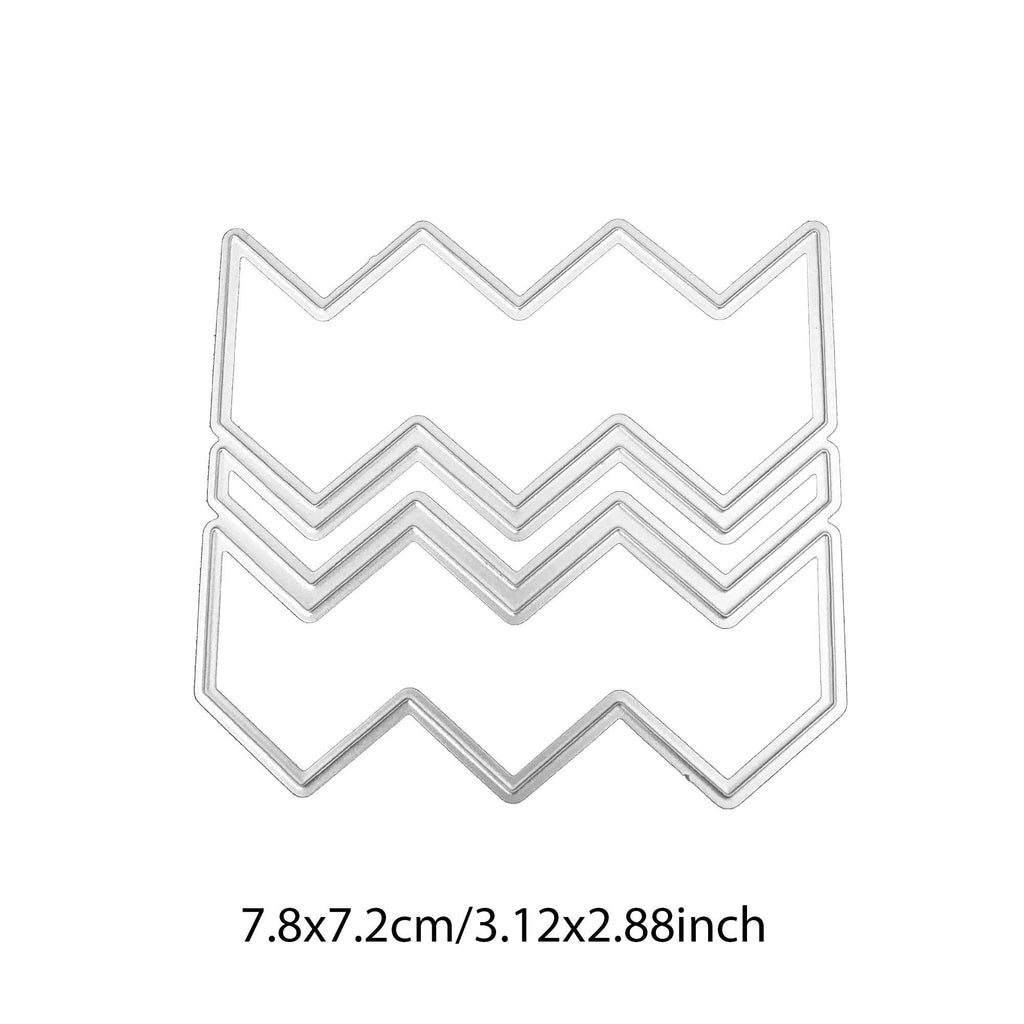 3 Layer Wave Background Metal Cutting Dies for Cards