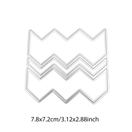 3 Layer Wave Background Metal Cutting Dies for Cards