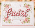 Friend Word Metal Cutting Die, Sentiment Stencil for Cards