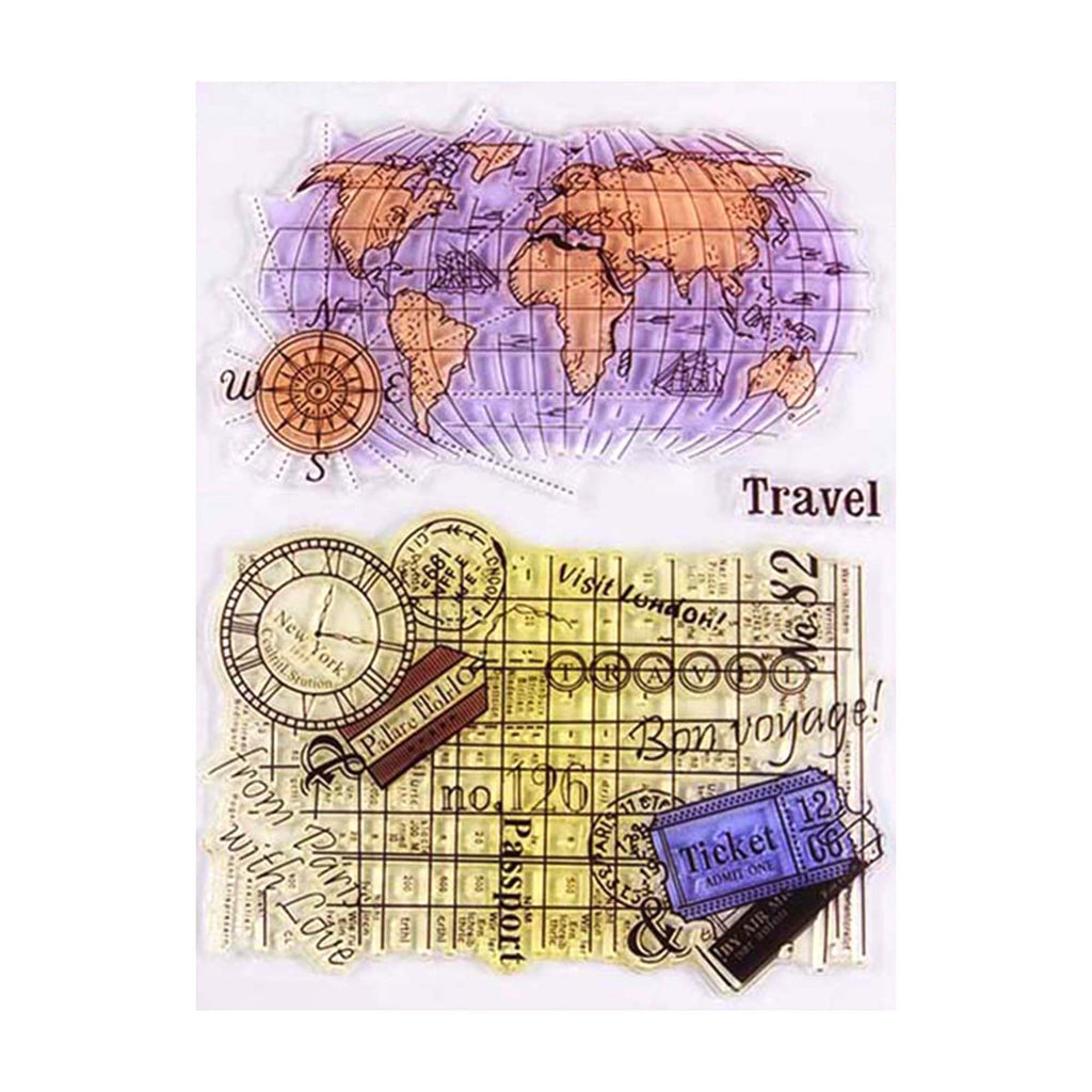 World Map Clear Silicone Stamp for Scrapbooking