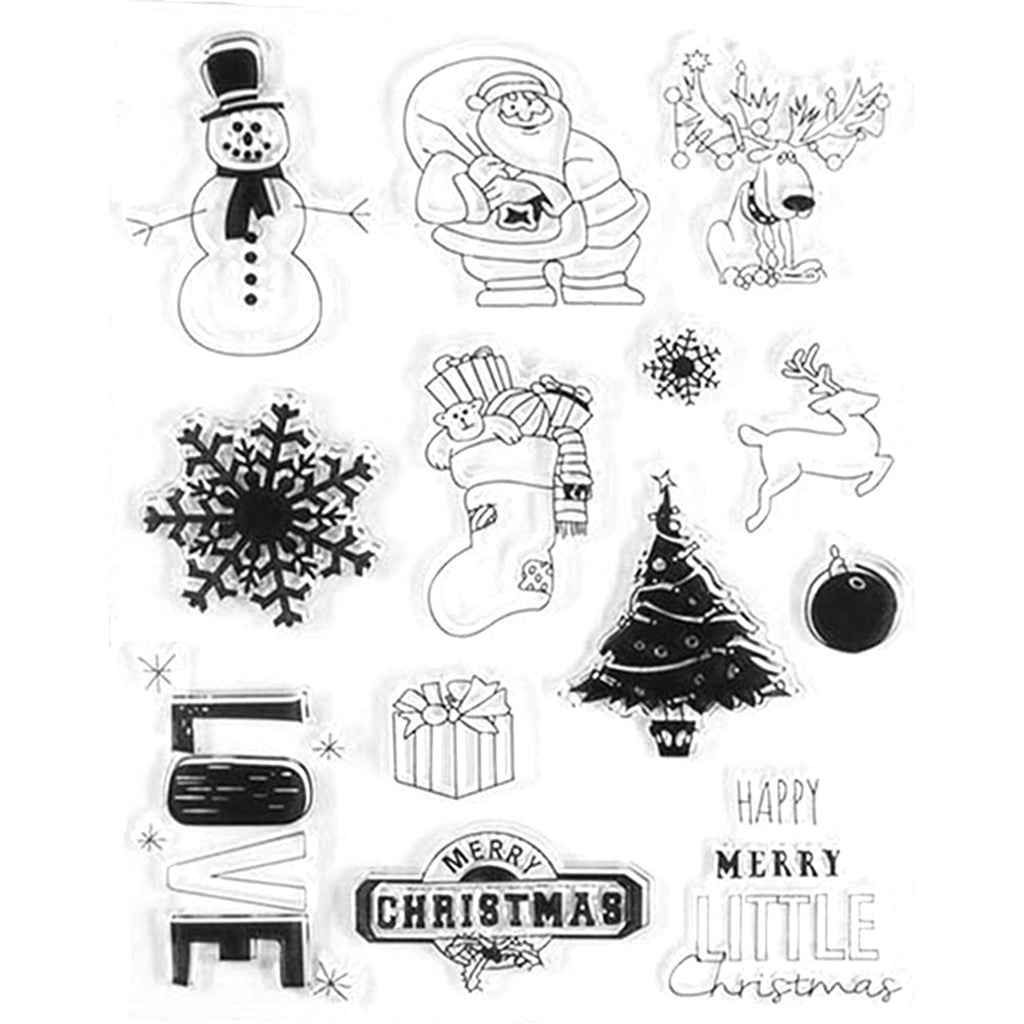 Merry Christmas Silicone Stamp Set, DIY Scrapbooking (15x18cm)