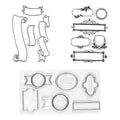 Banners and Frames Clear Stamps, Silicone Stamps for Scrapbook Cards