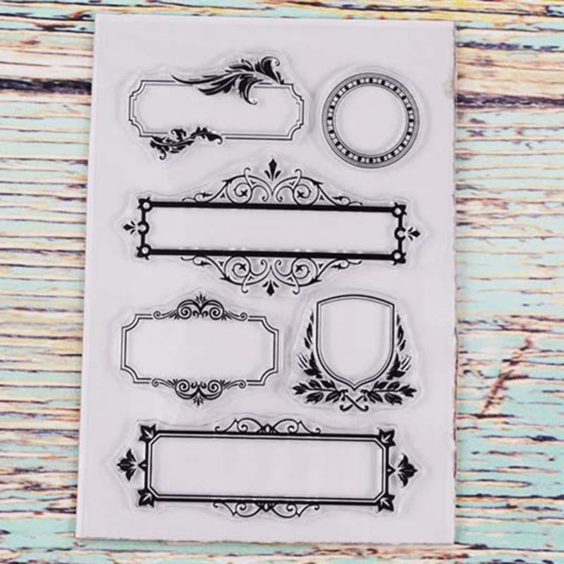 Banners and Frames Clear Stamps, Silicone Stamps for Scrapbook Cards