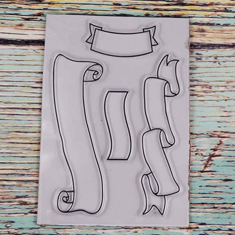 Banners and Frames Clear Stamps, Silicone Stamps for Scrapbook Cards