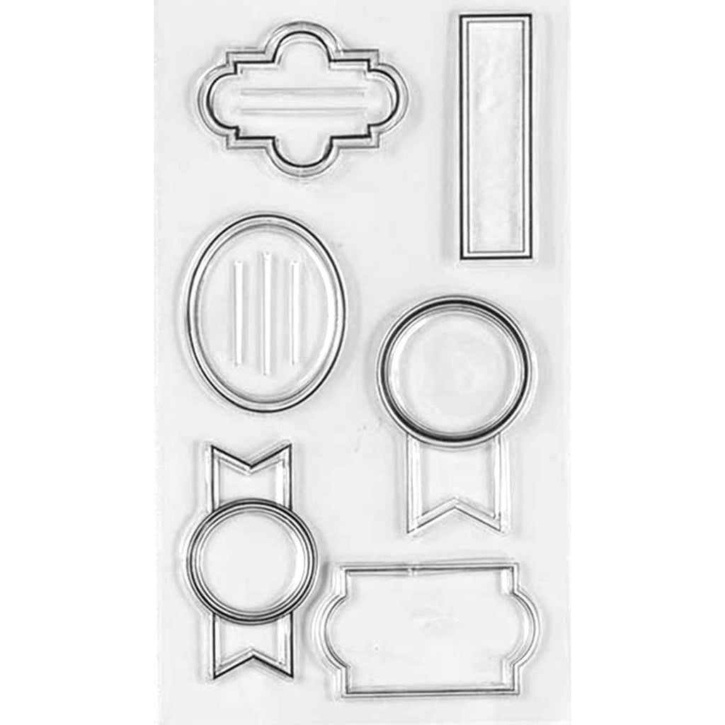 Banners and Frames Clear Stamps, Silicone Stamps for Scrapbook Cards
