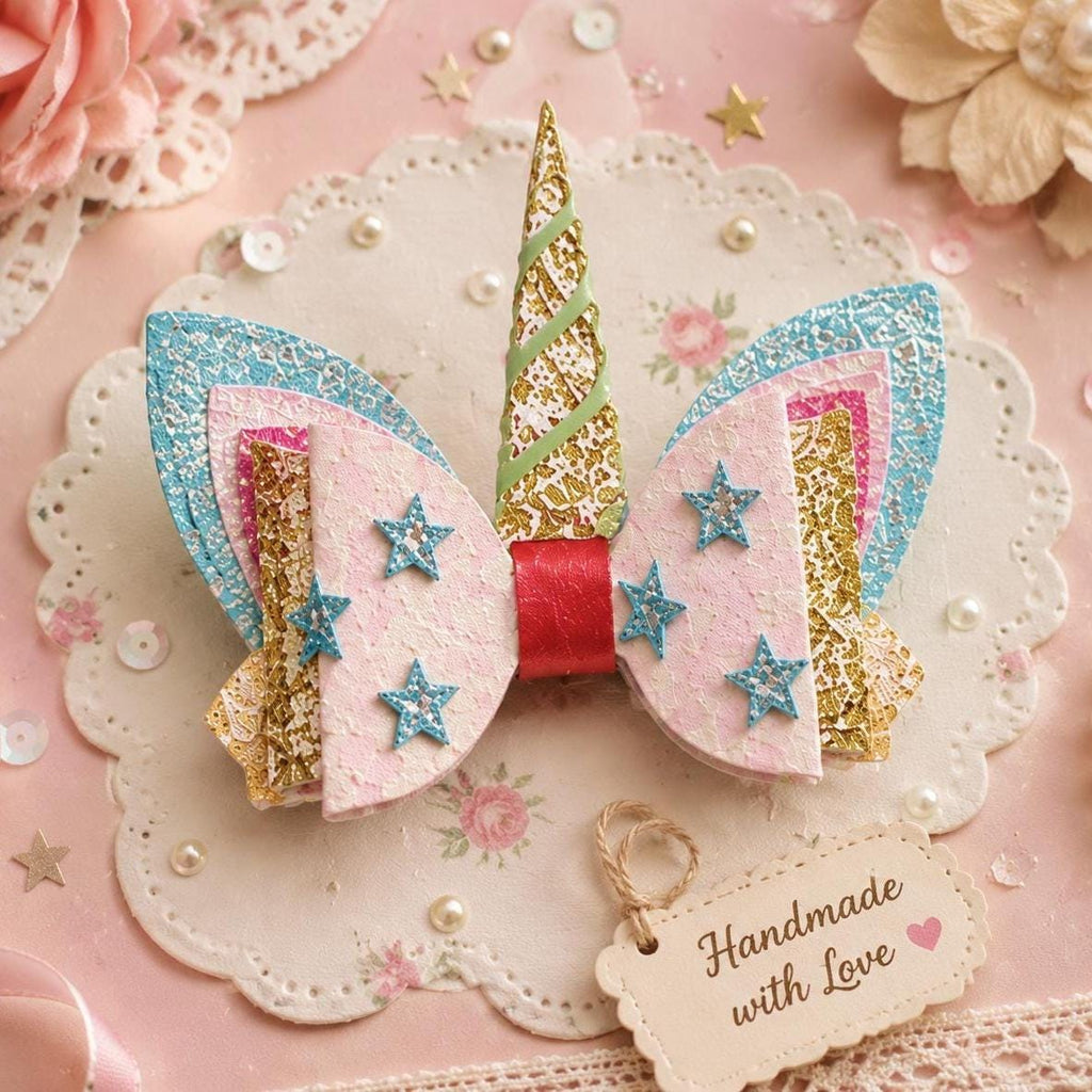 Unicorn Bow Tie Metal Cutting Die for Cards and Crafts