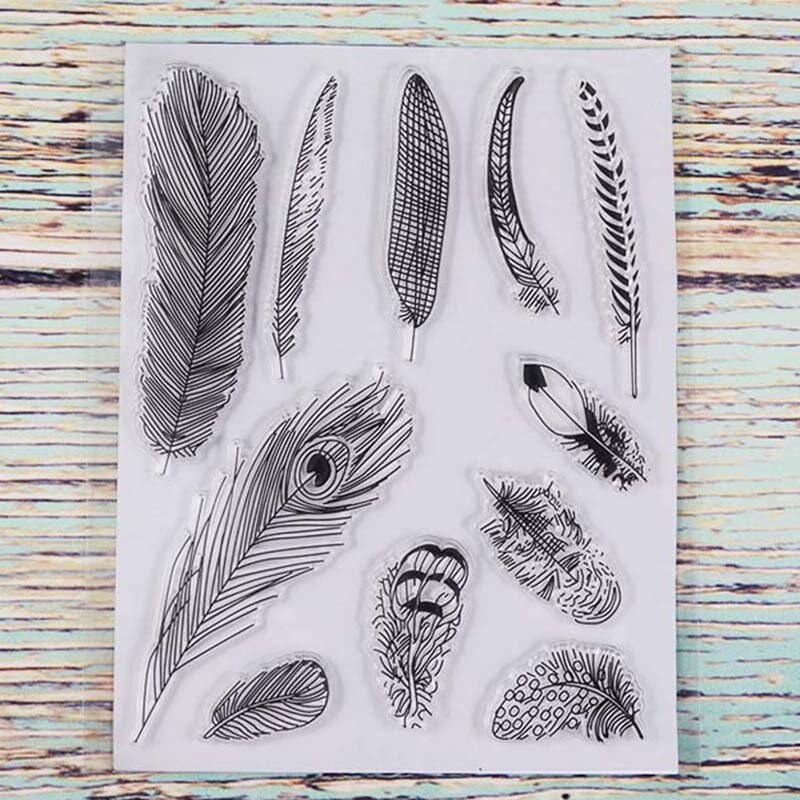 Feather Clear Stamps, DIY Scrapbooking (15x18cm)