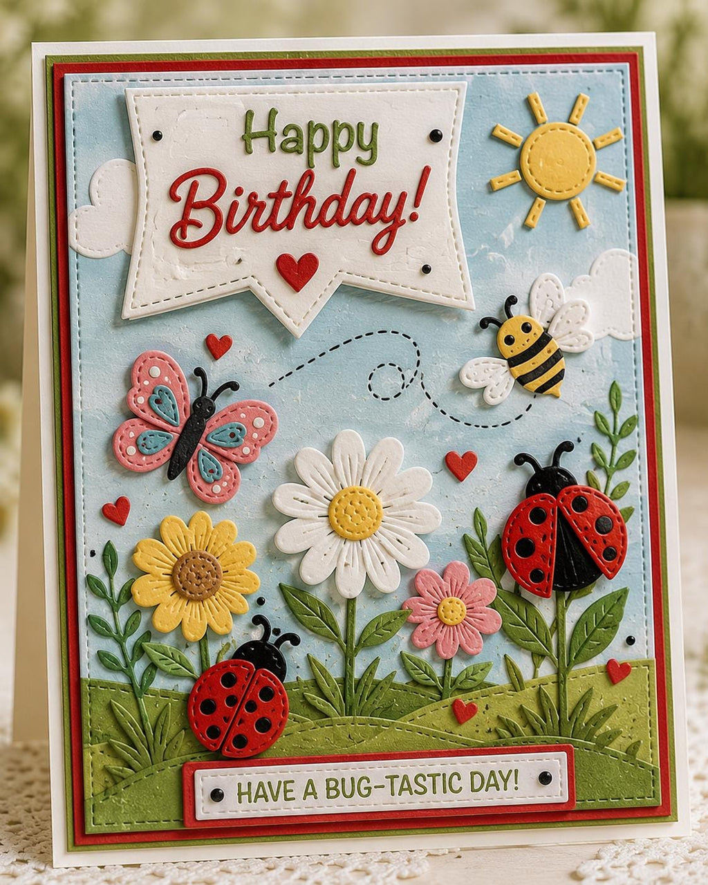 Ladybug Metal Cutting Dies, Garden Stencils for Scrapbook Cards