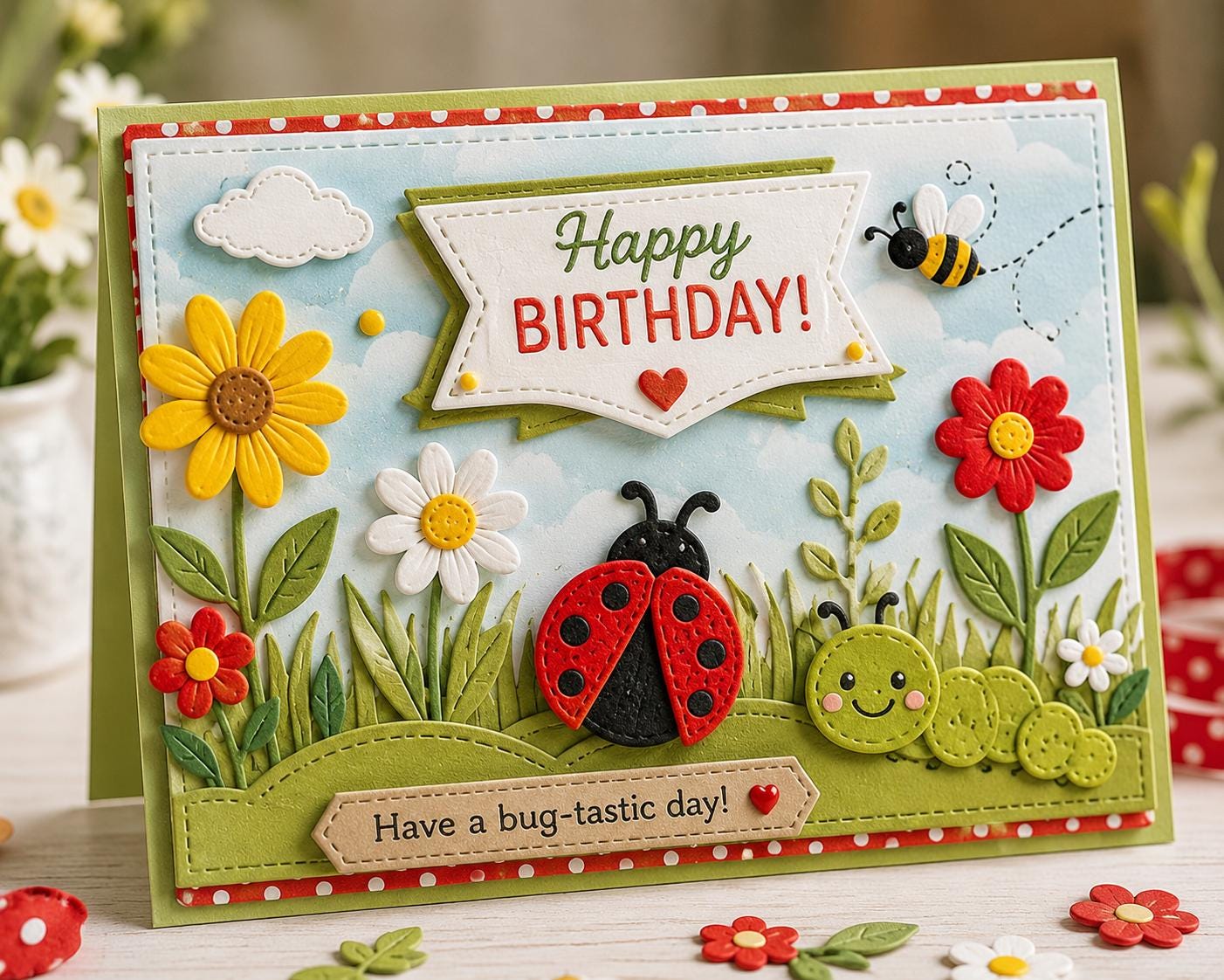 Ladybug Metal Cutting Dies, Garden Stencils for Scrapbook Cards