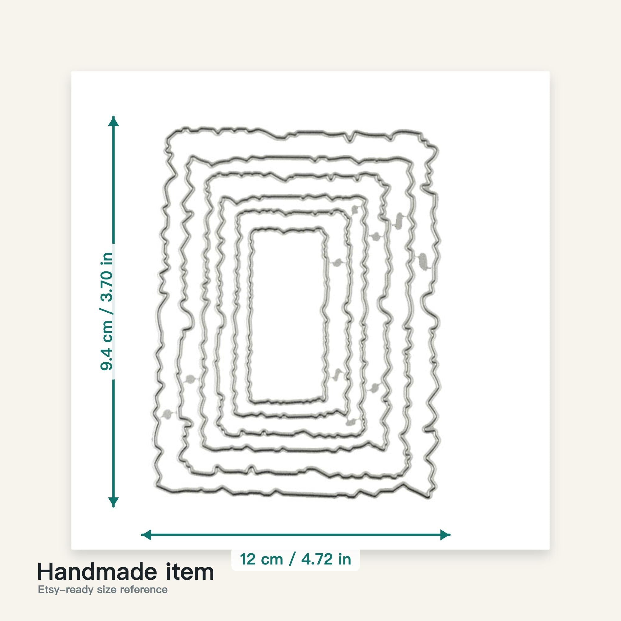 Nested Distressed Rectangle Dies Metal Cutting Dies, DIY Scrapbooking Stencils
