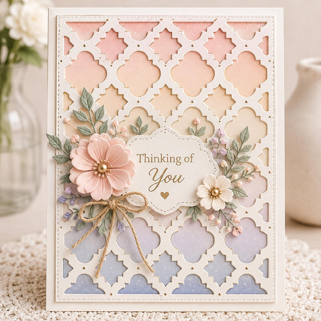 Hollow Background Metal Cutting Die, Scrapbooking Card Stencil