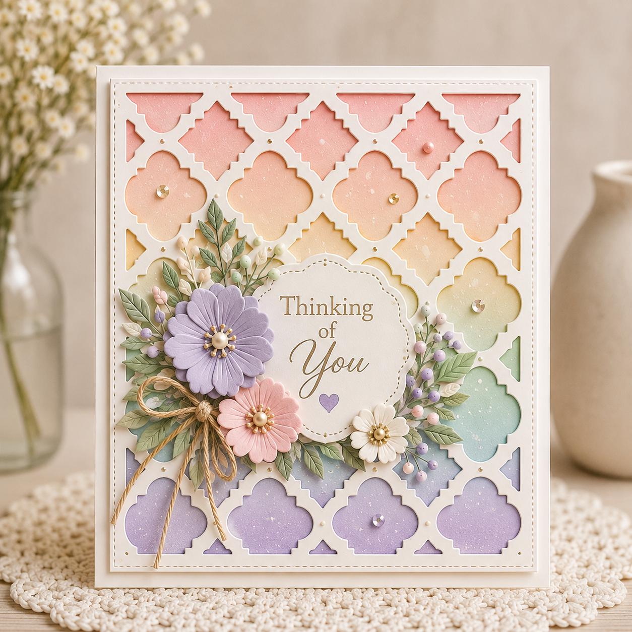 Hollow Background Metal Cutting Die, Scrapbooking Card Stencil