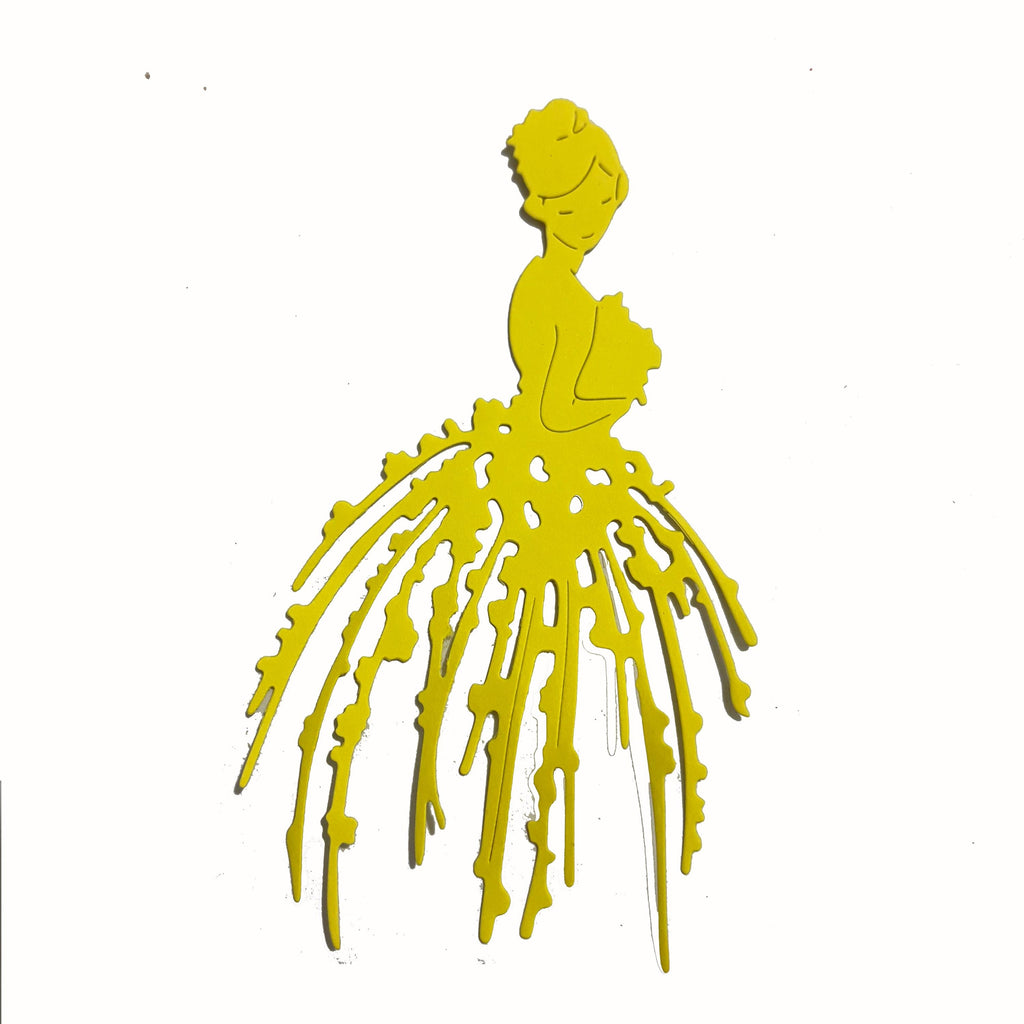 Flower Dress Girl Metal Cutting Die, Cardmaking Stencil