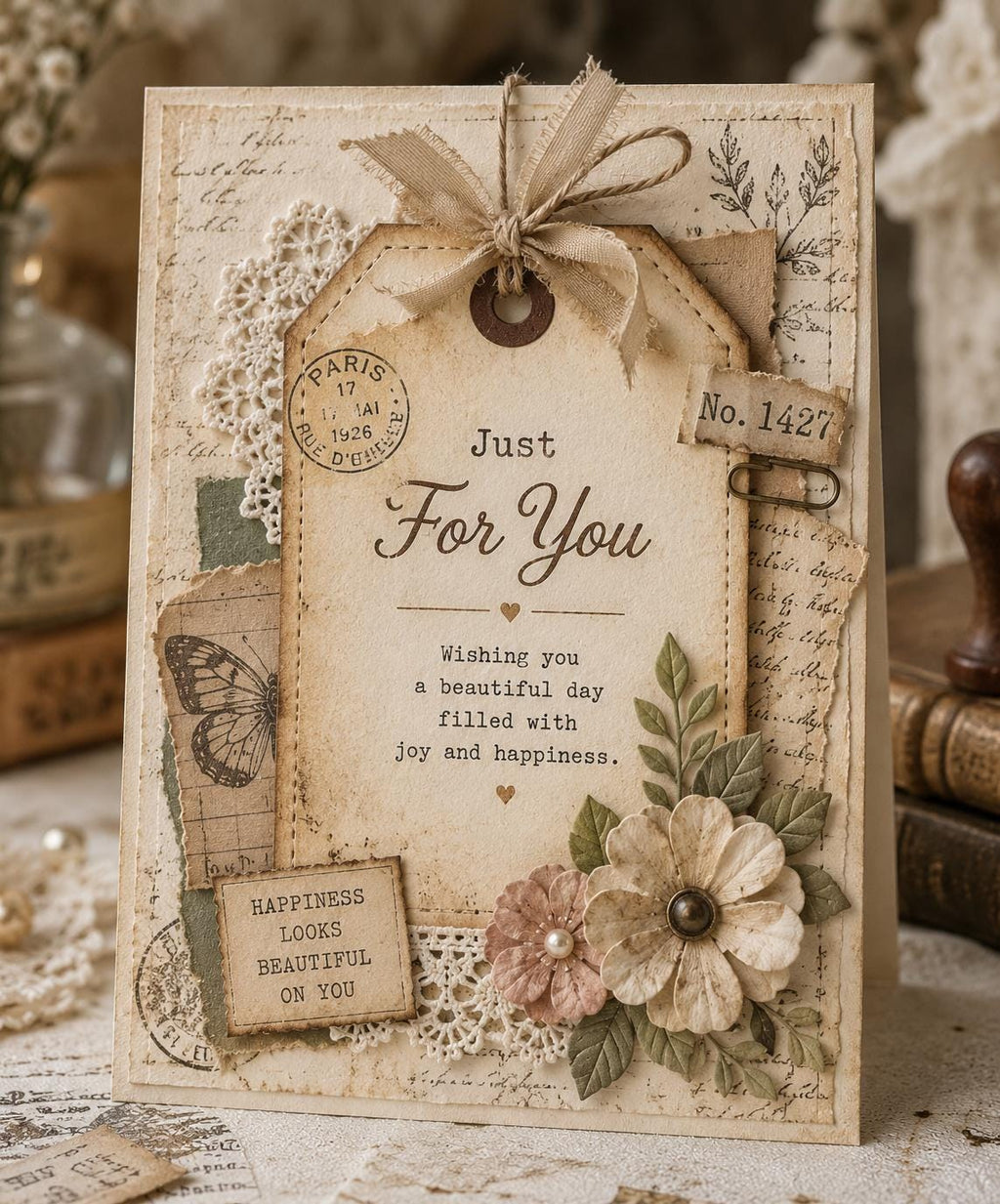 Stitched Tag Metal Cutting Dies, Gift Tag Stencils for Scrapbook Cards