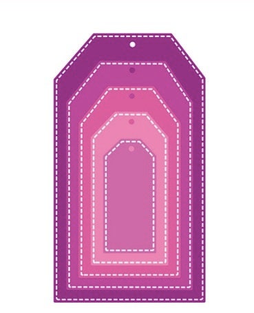 Stitched Tag Metal Cutting Dies, Gift Tag Stencils for Scrapbook Cards