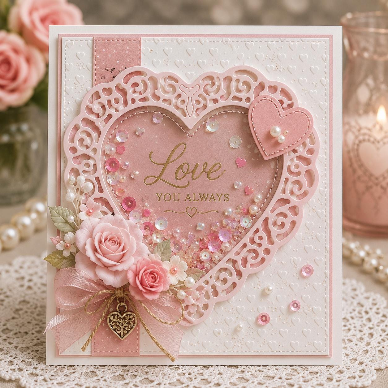 Heart Metal Cutting Dies, Hollow Heart Stencils for Scrapbook Cards
