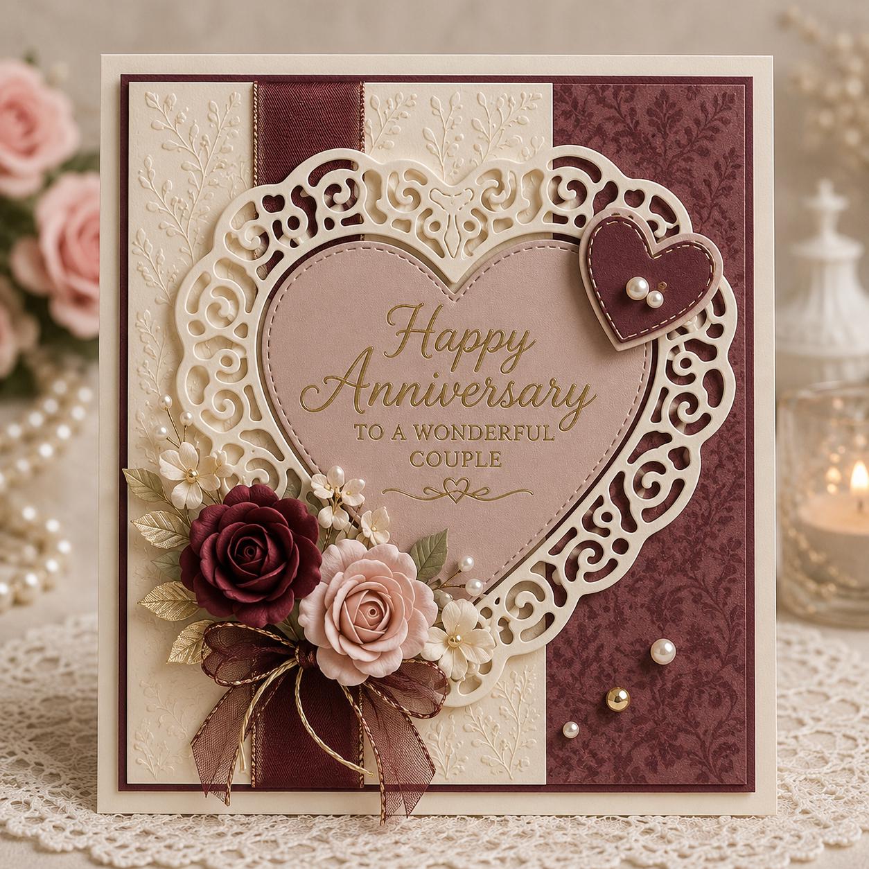 Heart Metal Cutting Dies, Hollow Heart Stencils for Scrapbook Cards