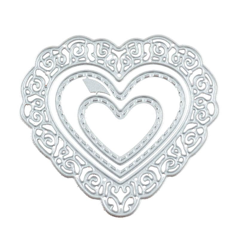 Heart Metal Cutting Dies, Hollow Heart Stencils for Scrapbook Cards