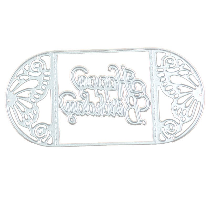 Butterfly Happy Birthday Metal Cutting Dies, Scrapbooking Embossing