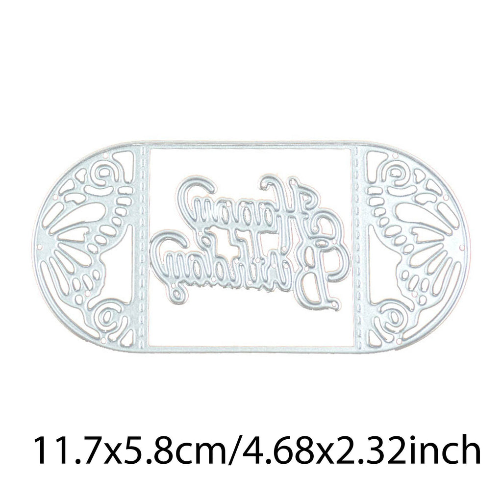 Butterfly Happy Birthday Metal Cutting Dies, Scrapbooking Embossing
