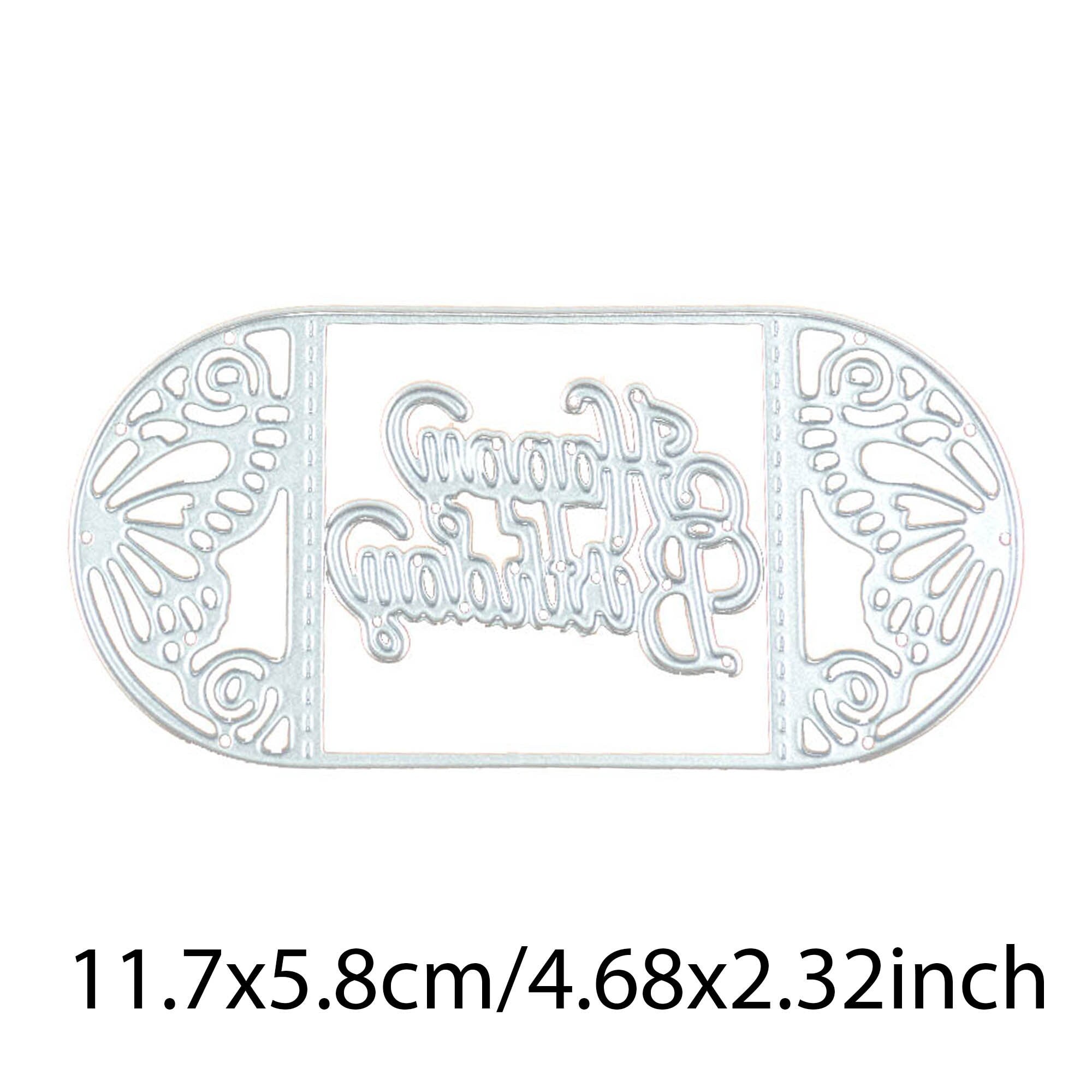 Butterfly Happy Birthday Metal Cutting Dies, Scrapbooking Embossing