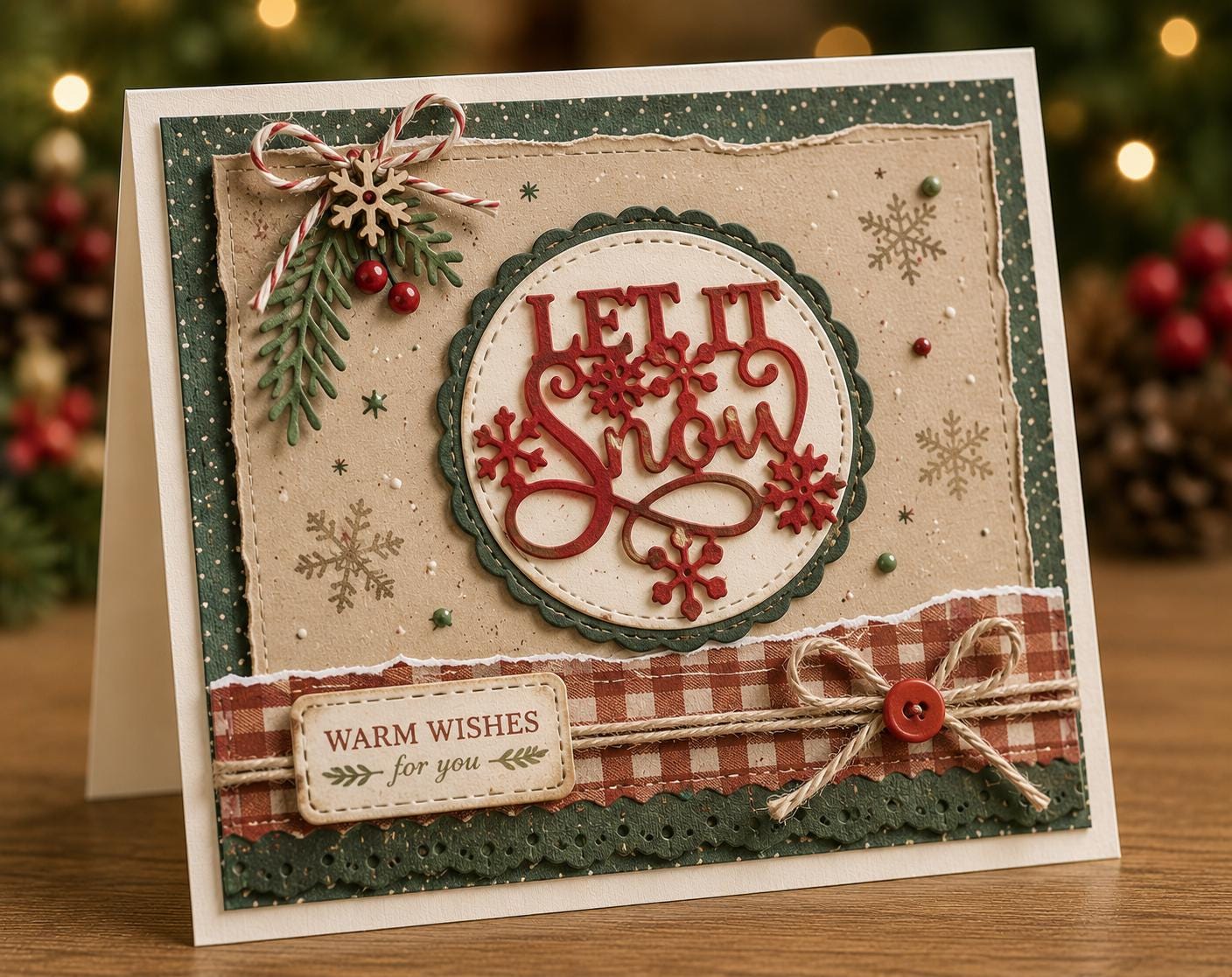Let It Snow Metal Cutting Die for Winter Holiday Cards