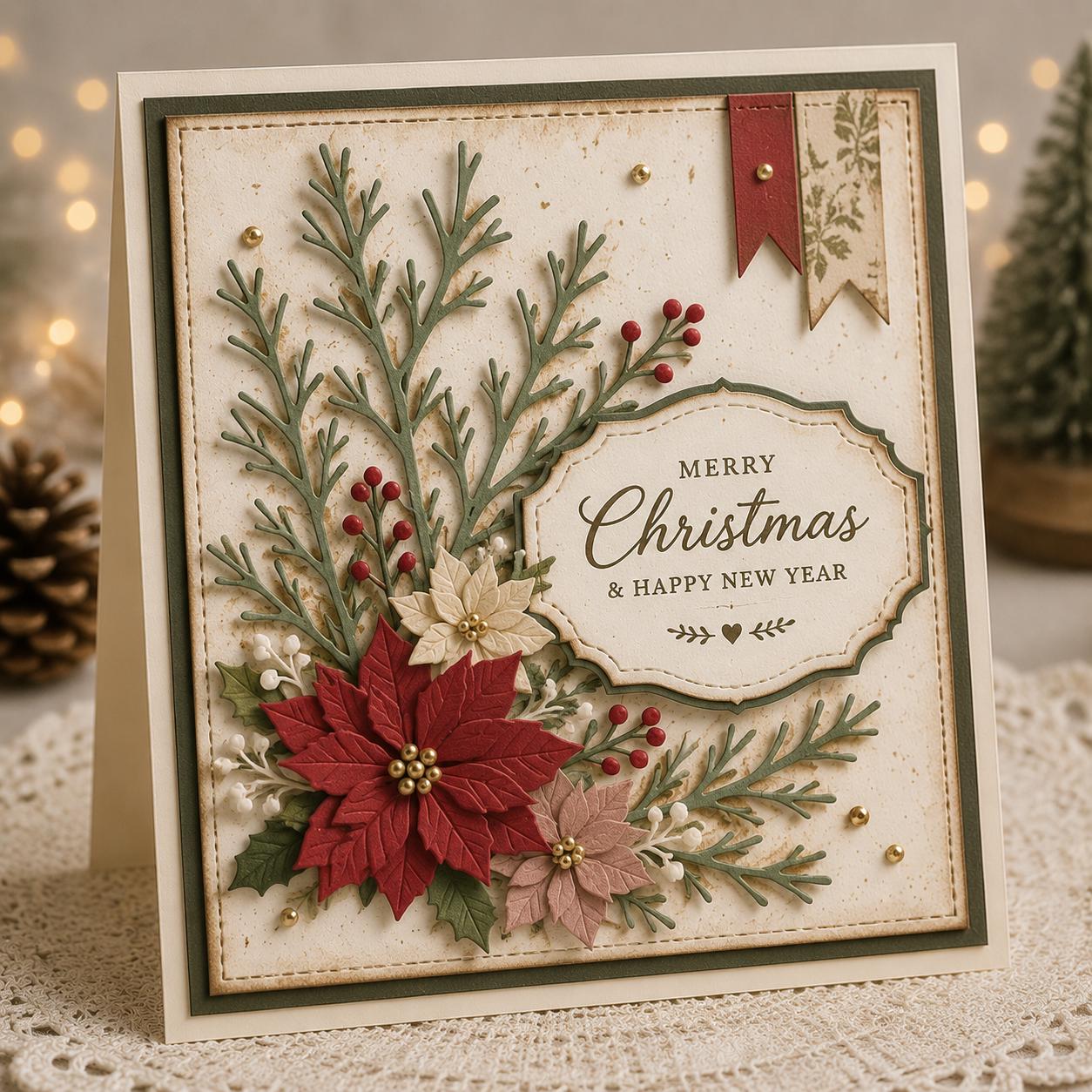 Christmas Pine Needle Metal Cutting Die: Card Making, Scrapbooking