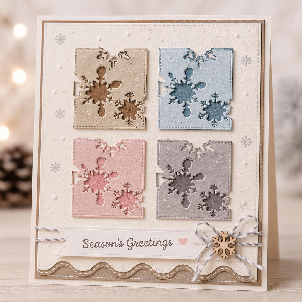 Snowflake Background Metal Cutting Die, Card Making Stencil